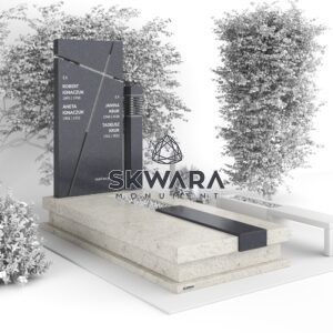 Nagrobek pojedynczy (rozmiar 120x250 lub 100x200), numer NPO_010 w wersji kolorystycznej: Biały 2