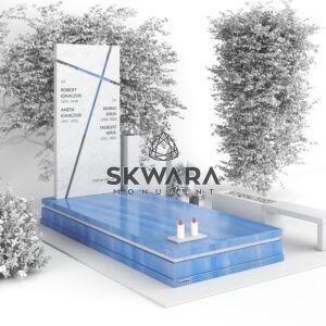 Nagrobek pojedynczy (rozmiar 120x250 lub 100x200), numer NPW_001 w wersji kolorystycznej: Niebieski 2