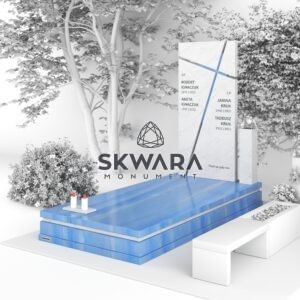 Nagrobek pojedynczy (rozmiar 120x250 lub 100x200), numer NPW_001 w wersji kolorystycznej: Niebieski 2
