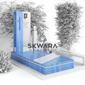 Nagrobek pojedynczy (rozmiar 120x250 lub 100x200), numer Nagrobek pojedynczy | NPW_005 w wersji kolorystycznej: Niebieski 2