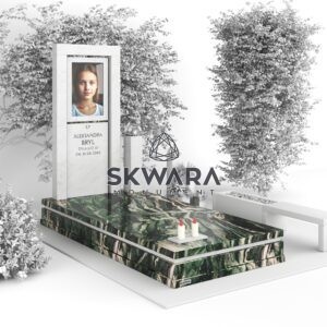 Nagrobek pojedynczy (rozmiar 120x250 lub 100x200), numer Nagrobek pojedynczy | NPW_007 w wersji kolorystycznej: Zielony 1