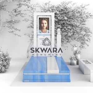 Nagrobek pojedynczy (rozmiar 120x250 lub 100x200), numer Nagrobek pojedynczy | NPW_009 w wersji kolorystycznej: Niebieski 2