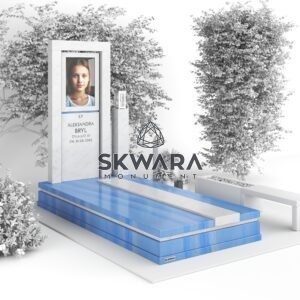 Nagrobek pojedynczy (rozmiar 120x250 lub 100x200), numer Nagrobek pojedynczy | NPW_009 w wersji kolorystycznej: Niebieski 2