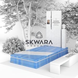 Nagrobek pojedynczy (rozmiar 120x250 lub 100x200), numer Nagrobek pojedynczy | NPW_013 w wersji kolorystycznej: Niebieski 2
