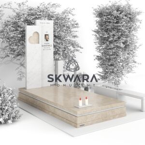 Nagrobek pojedynczy (rozmiar 120x250 lub 100x200), numer Nagrobek pojedynczy | NPW_021 w wersji kolorystycznej: Beżowy 1