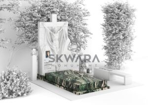 Nagrobek, numer Nagrobek z Rzeźbą „Jezus na Krzyżu” NPR_026 w wersji kolorystycznej: Zielony 1
